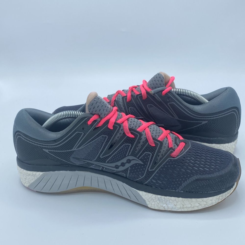 Saucony Hurricane ISO 5 Gray Pink Athletic Sneakers